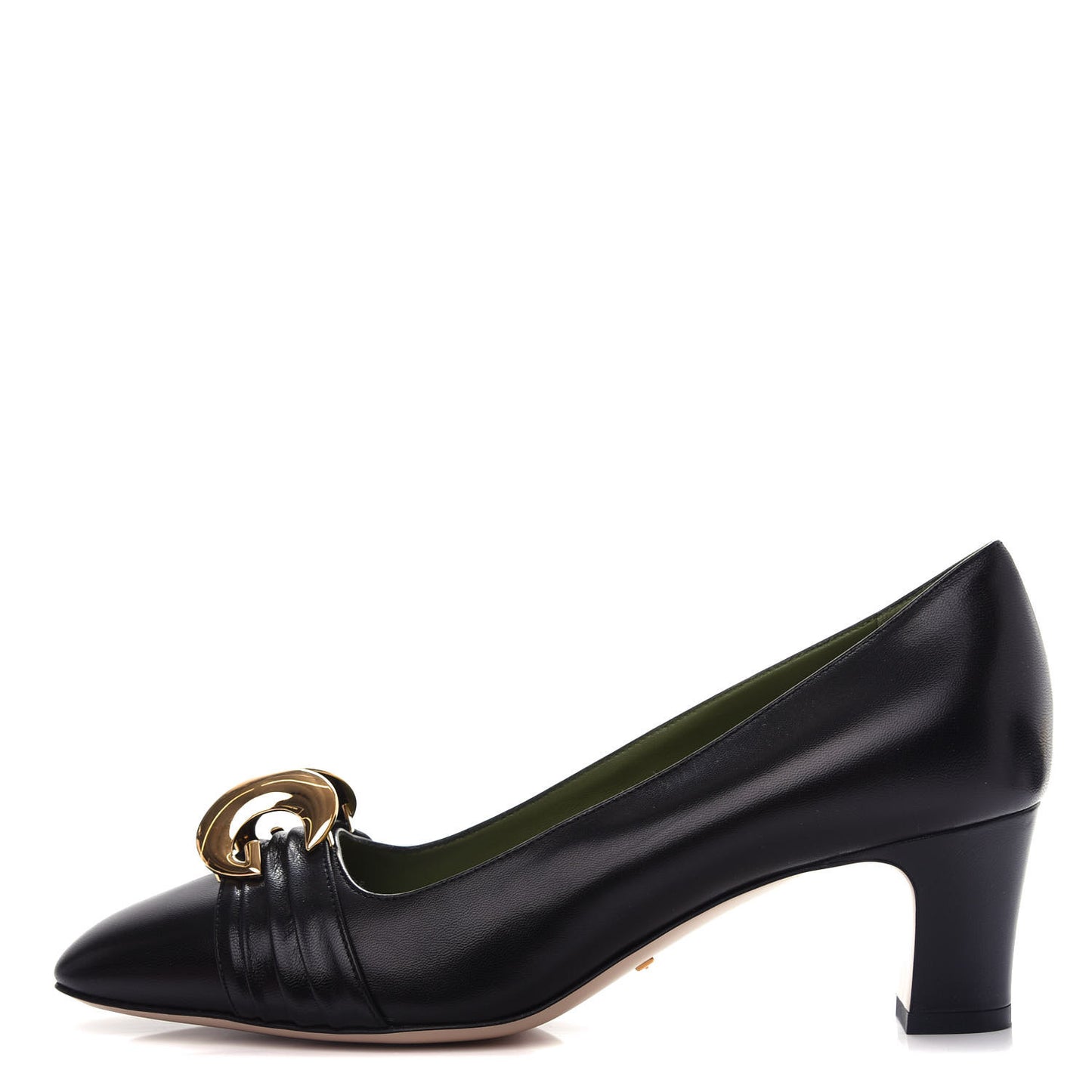Malaga Kid Half Moon GG Square Toe Pumps 38.5 Black