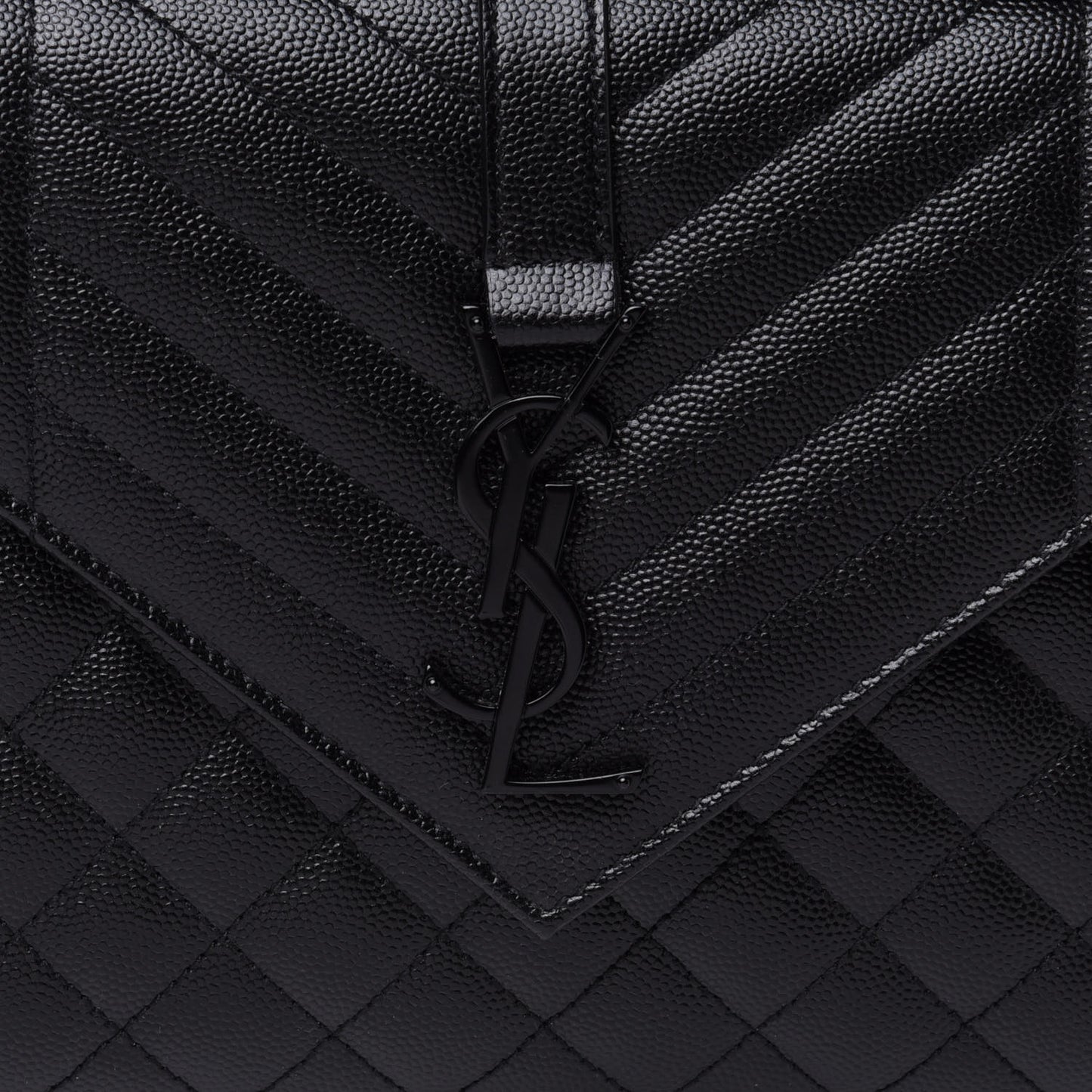 Grain De Poudre Textured Mixed Matelasse Triquilt Medium Monogram Satchel Black