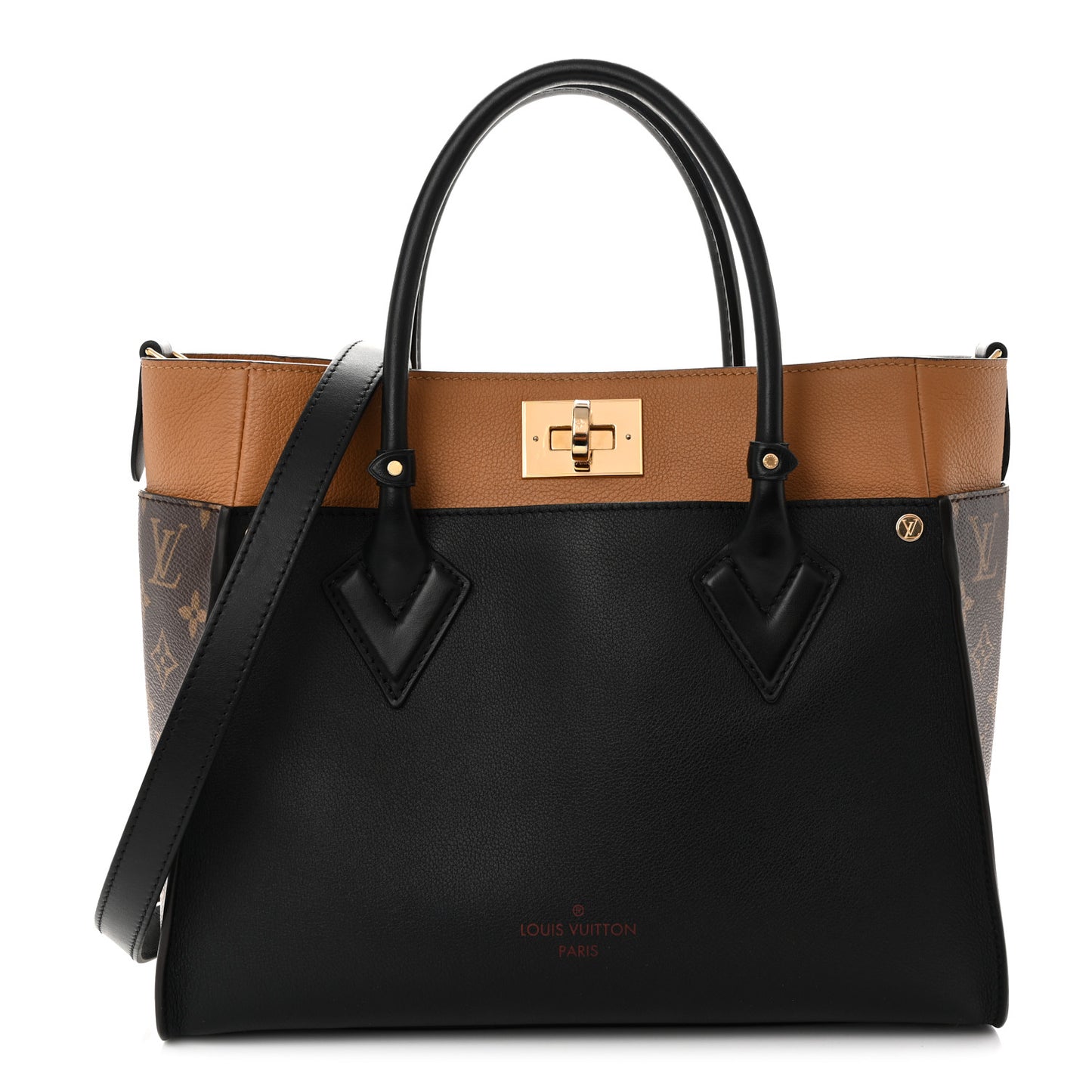 Calfskin Monogram On My Side MM Black