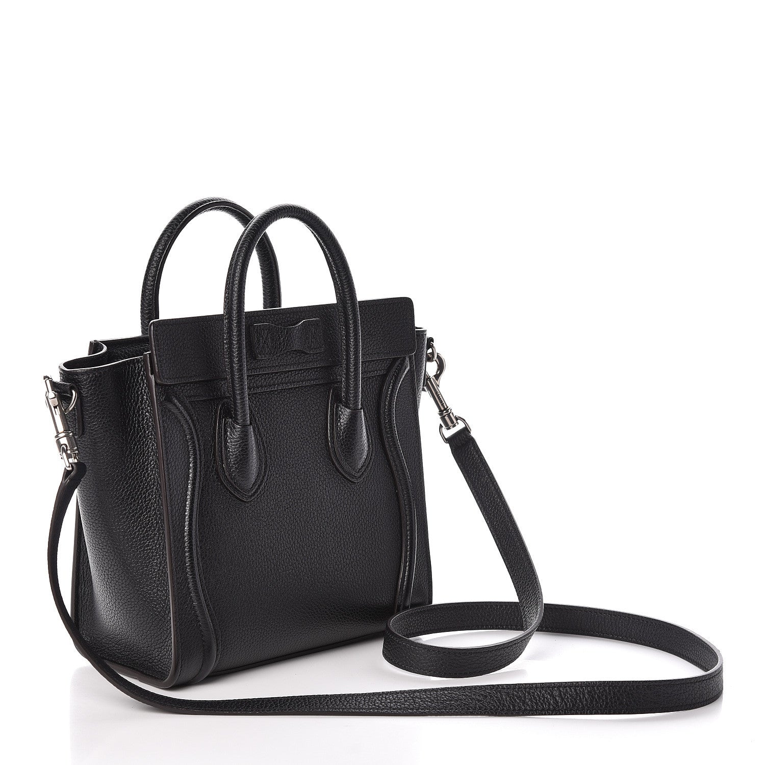 Celine Drummed Calfskin Nano Luggage Black 3 of 11