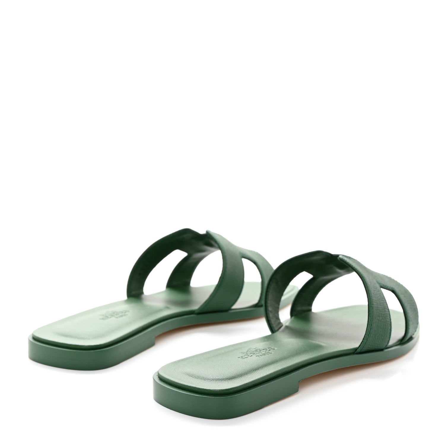 Hermes Epsom Oran Sandals Vert Lierre 37 4 of 9