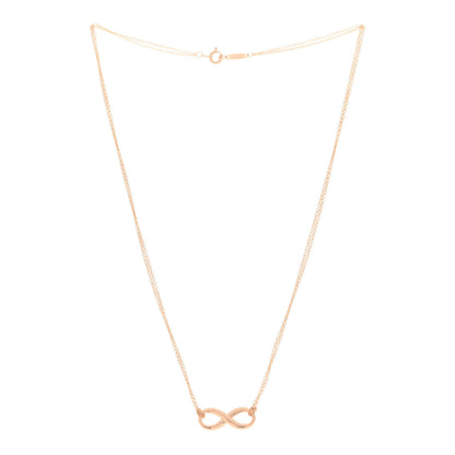 Tiffany 18K Rose Gold Infinity Double Chain Pendant Necklace 3 of 6