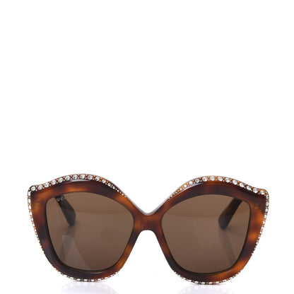 Gucci Crystal Cat Eye GG0118S Sunglasses Havana Brown 2 of 7