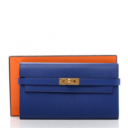 Hermes Epsom Kelly Longue Wallet Bleu Electrique 9 of 9