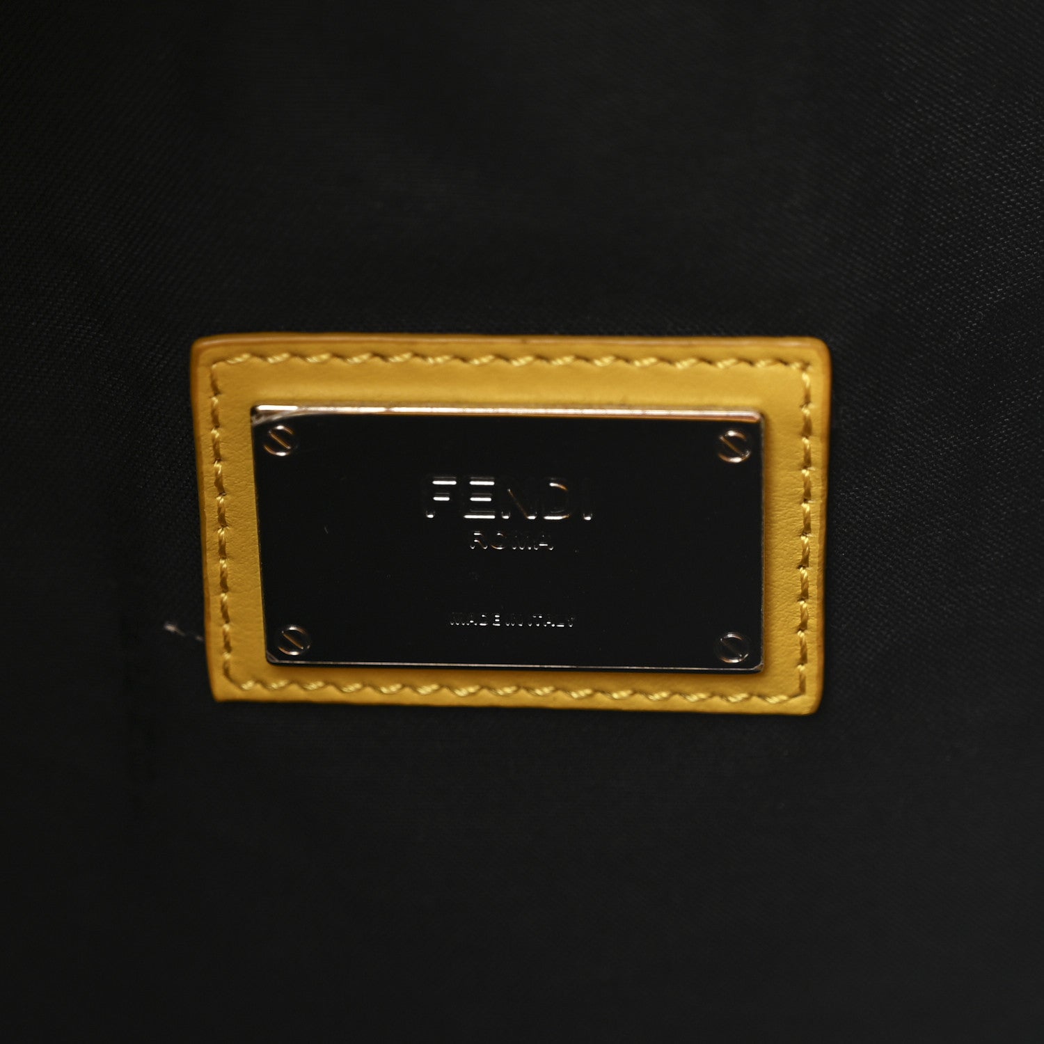 Fendi Shearling Calfskin Vocabulary Drawstring Backpack Yellow