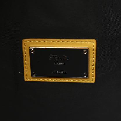 Fendi Shearling Calfskin Vocabulary Drawstring Backpack Yellow 6 of 9