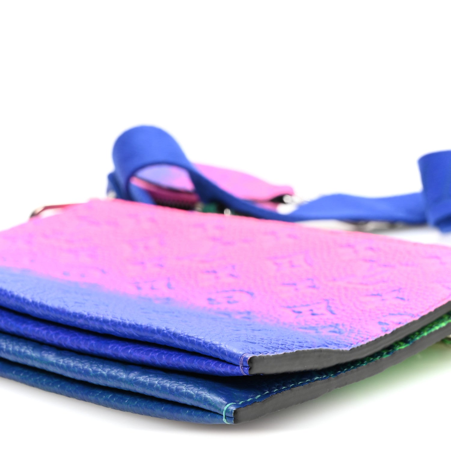 Louis Vuitton Taurillon Illusion Trio Pouch Bleu Rose 8 of 8