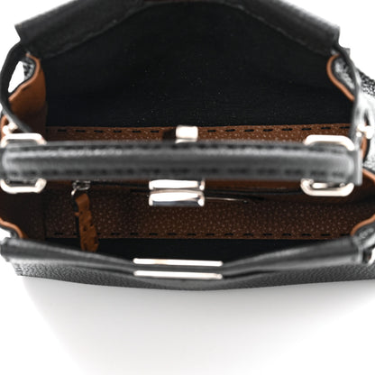 Fendi Cuoio Romano Selleria Bi-Color Mini Peekaboo Iconic Satchel Black Mou 6 of 10