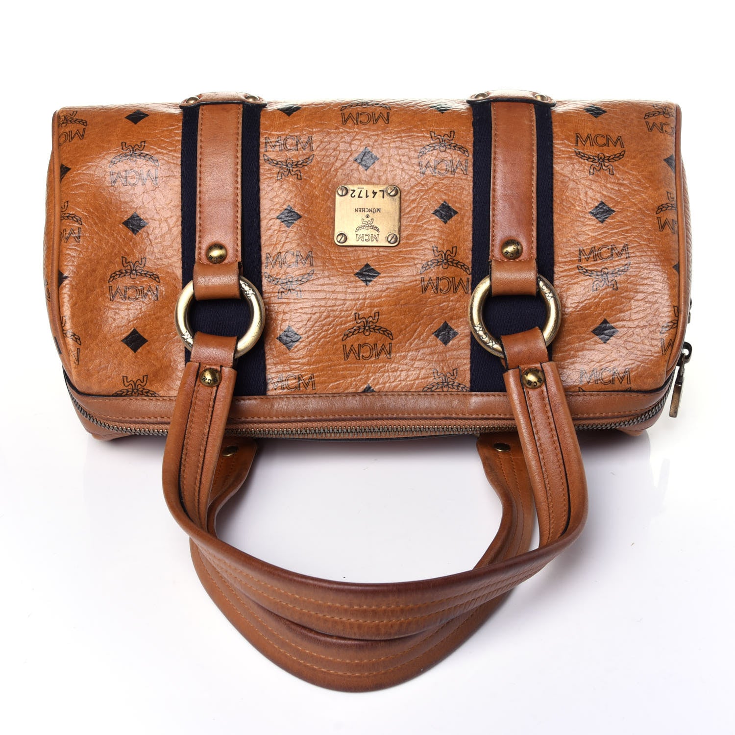 MCM Visetos Boston Bag Cognac 11 of 15