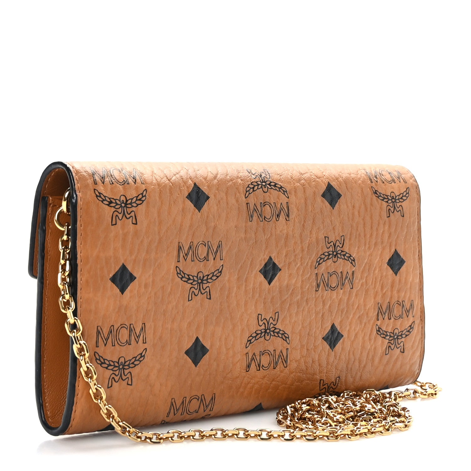 MCM Visetos Large Patricia Wallet On Chain Cognac 3 of 9