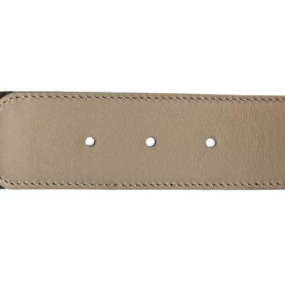 Gucci GG Supreme Monogram Matte Plutone Calfskin Double G 40mm Belt 95 38 Beige Ebony Mystic White 5 of 5