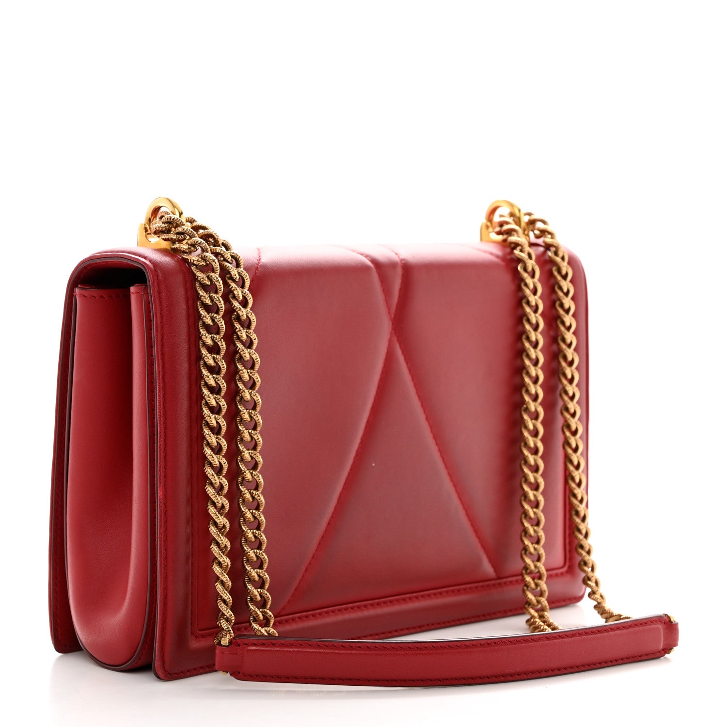 Dolce & Gabbana DOLCE GABBANA Calfskin Large Devotion Crossbody Bag Red 2 of 15
