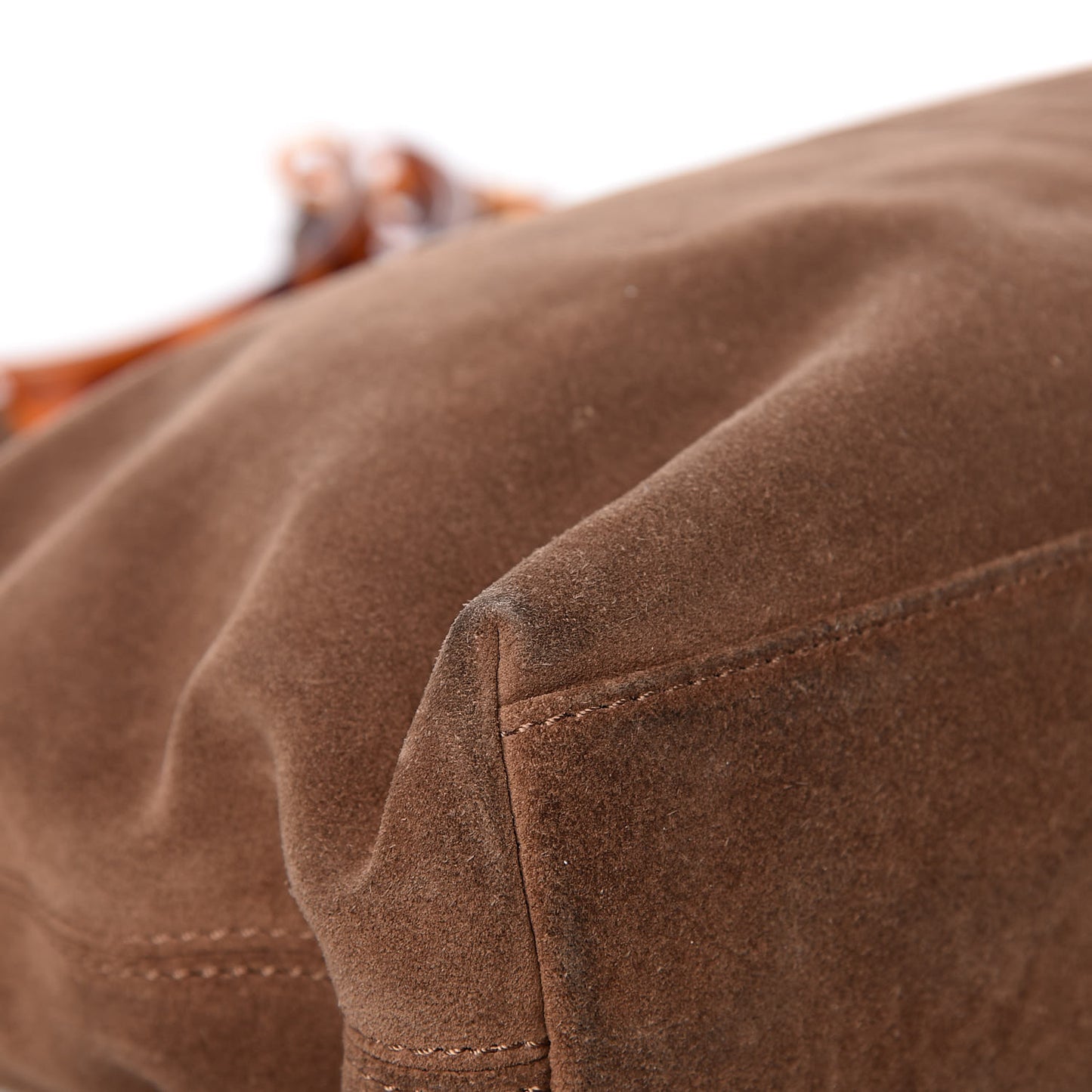 Suede Bekko Chain CC Shopping Tote Dark Brown
