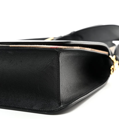 Burberry Derby Calfskin House Check Mackford Crossbody Bag Black 9 of 9