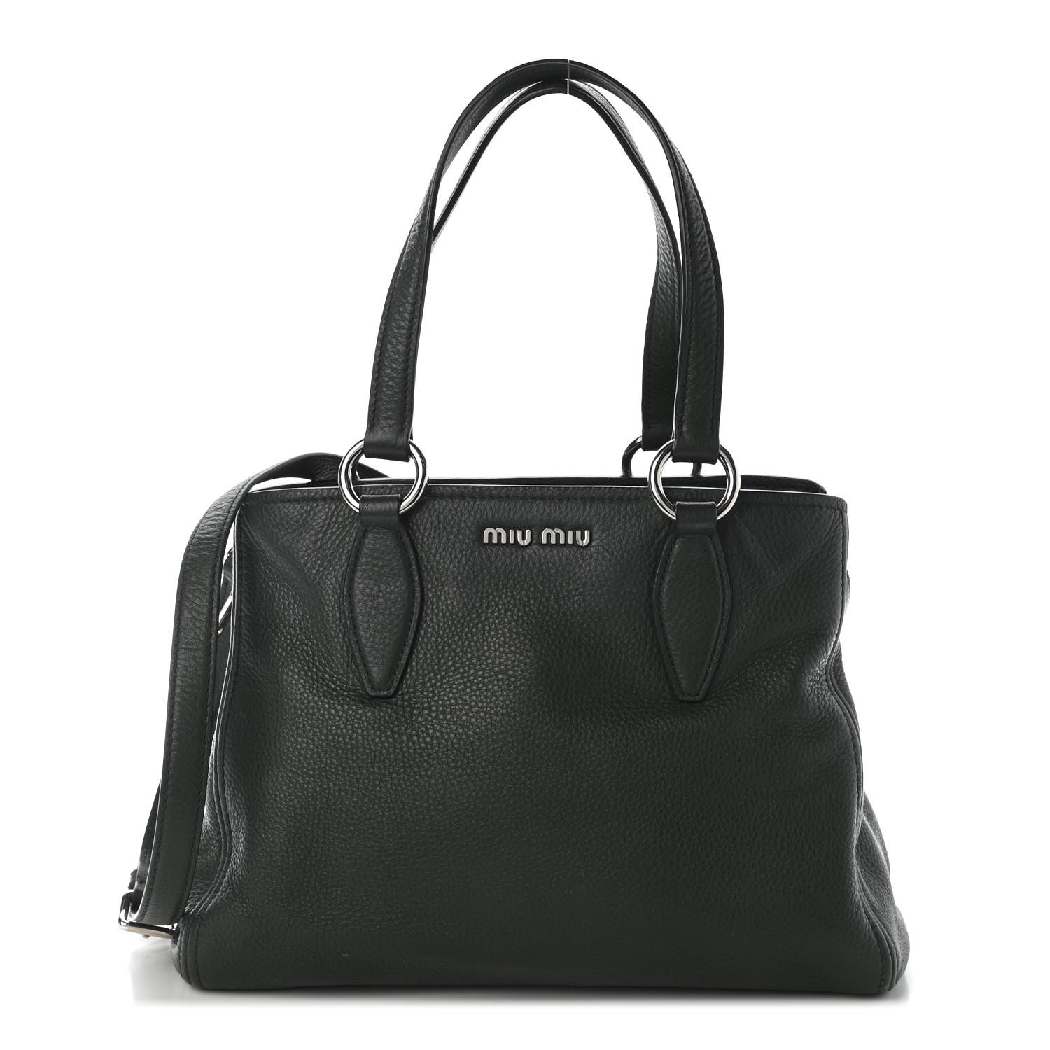 Miu Miu Goatskin Madras Zip Tote Green 1 of 9