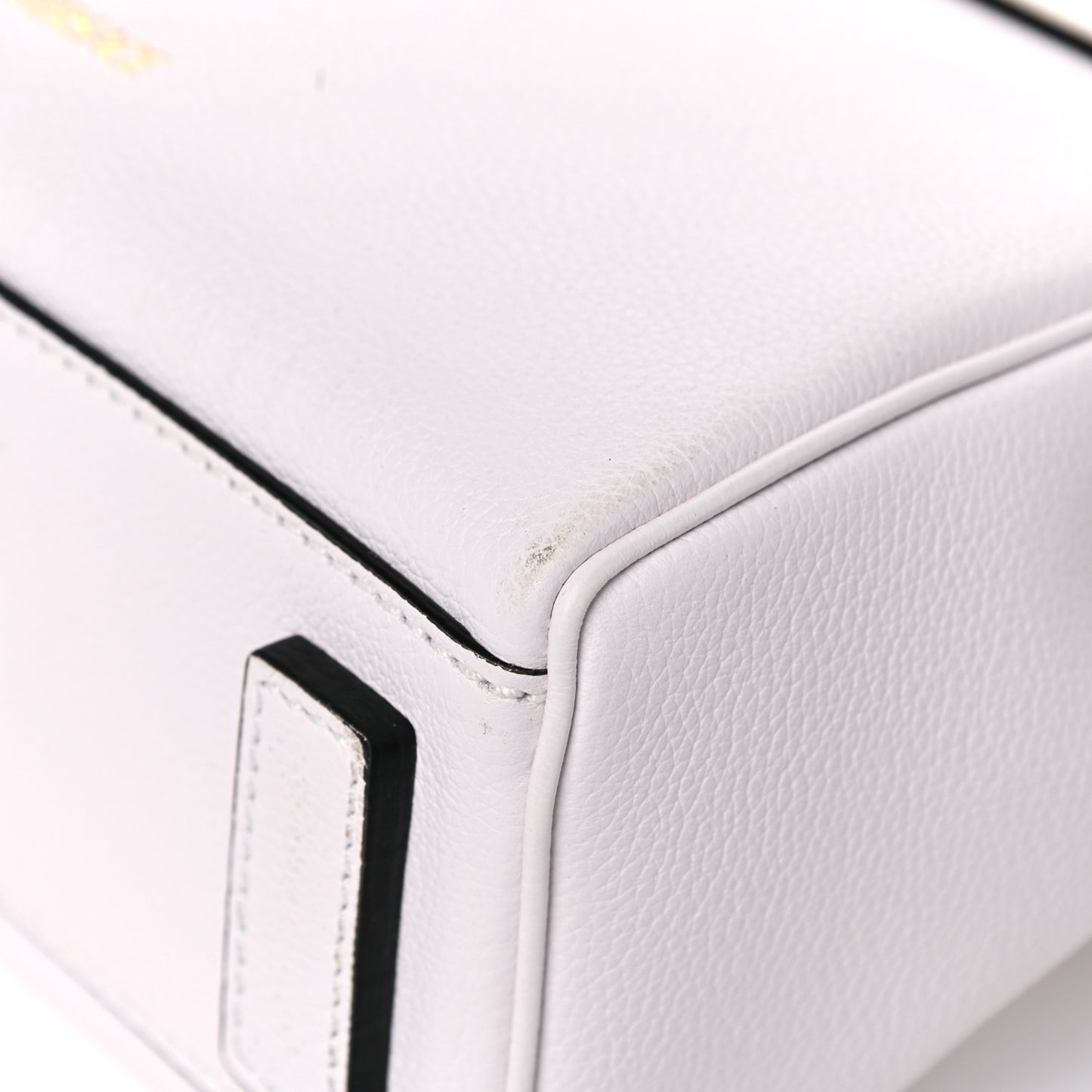 Grained Calfskin Small La Medusa Top Handle Bag White