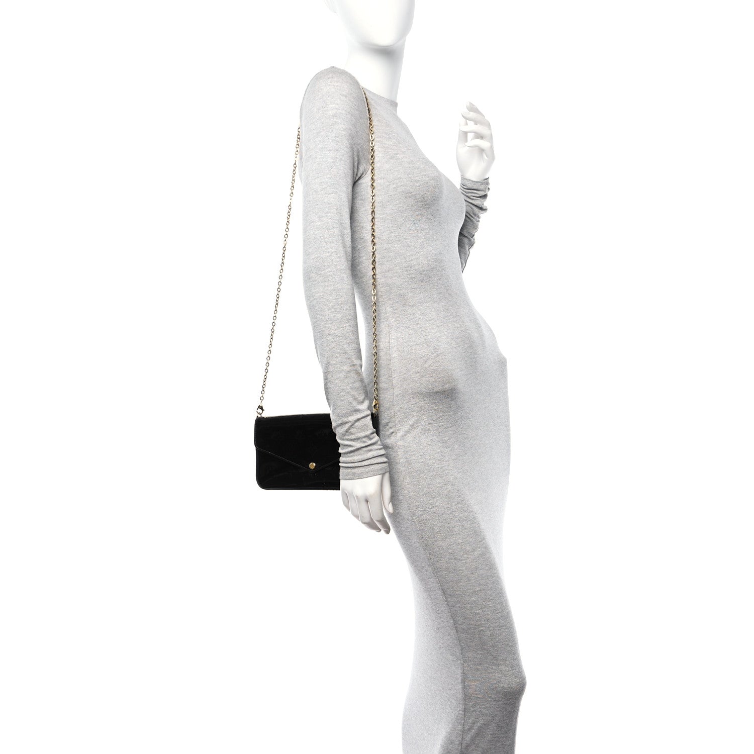 Louis Vuitton Vernis Pochette Felicie Chain Wallet Amarante 2 of 12