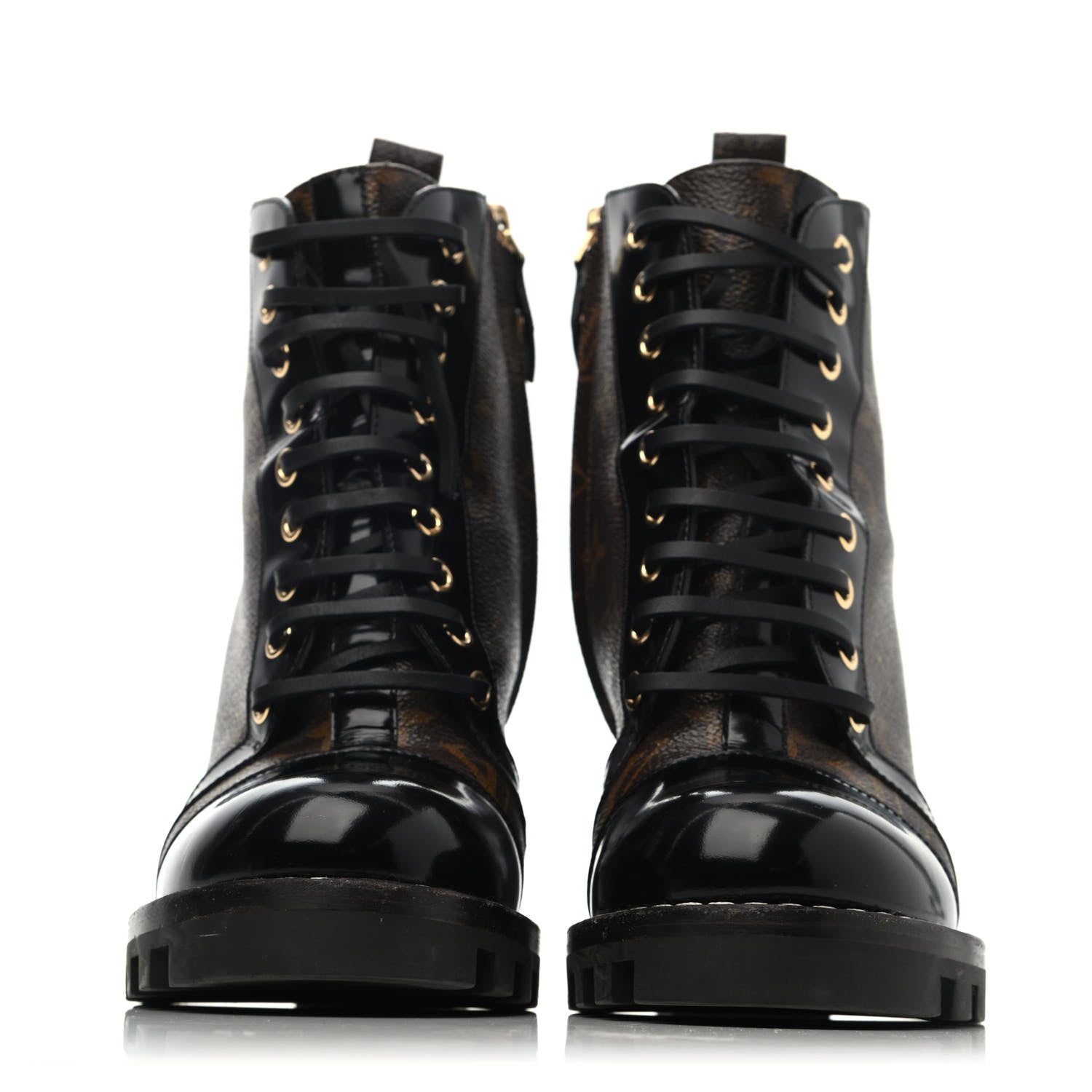 Louis Vuitton Patent Calfskin Monogram Star Trail Ankle Boots 38.5 Black 2 of 4