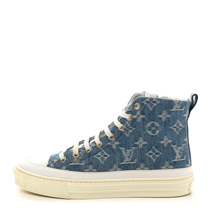 Louis Vuitton Denim Monogram Stellar Sneaker Boots 37 Bleu Jeans Blue 1 of 11