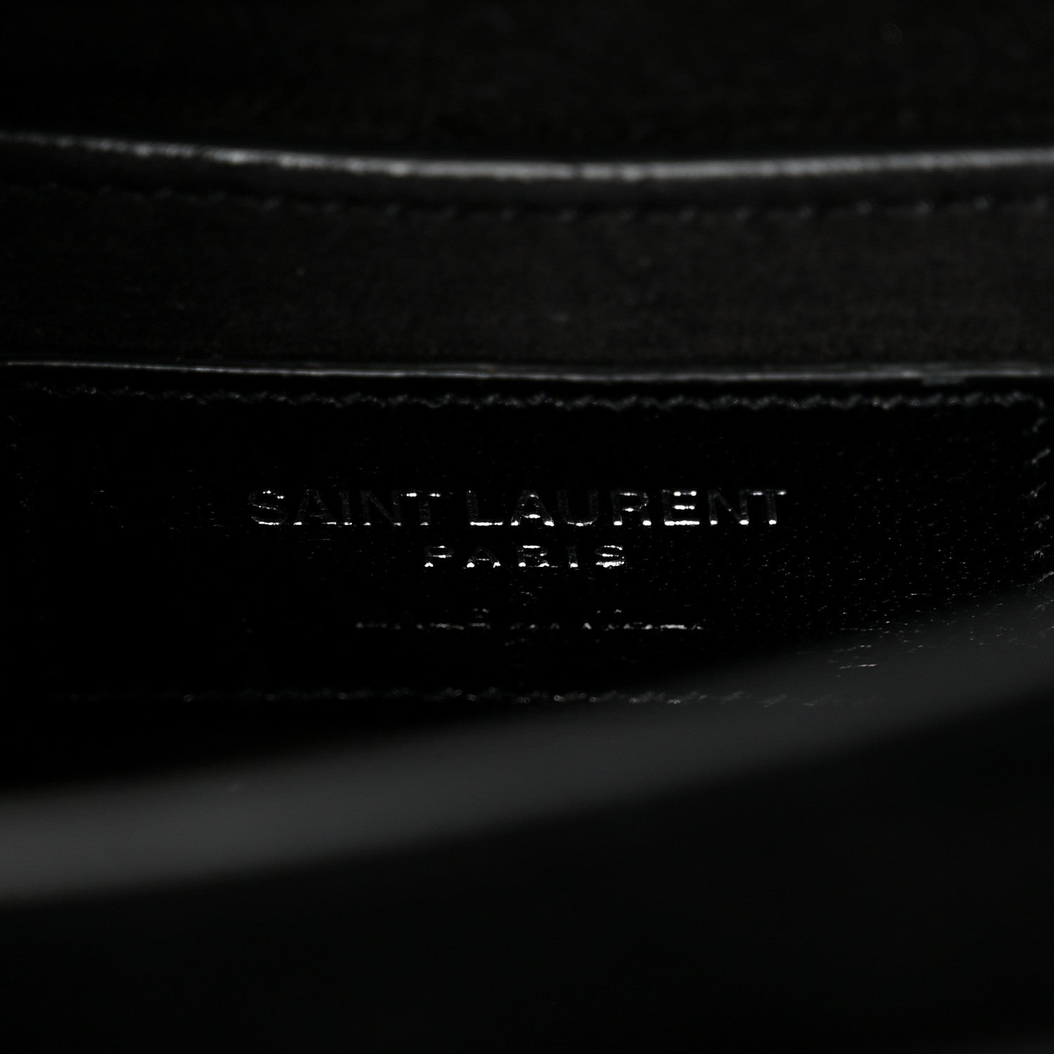 Saint Laurent Calfskin Crocodile Embossed Medium Monogram Sunset Black 6 of 10