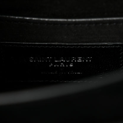 Saint Laurent Calfskin Crocodile Embossed Medium Monogram Sunset Black 6 of 10