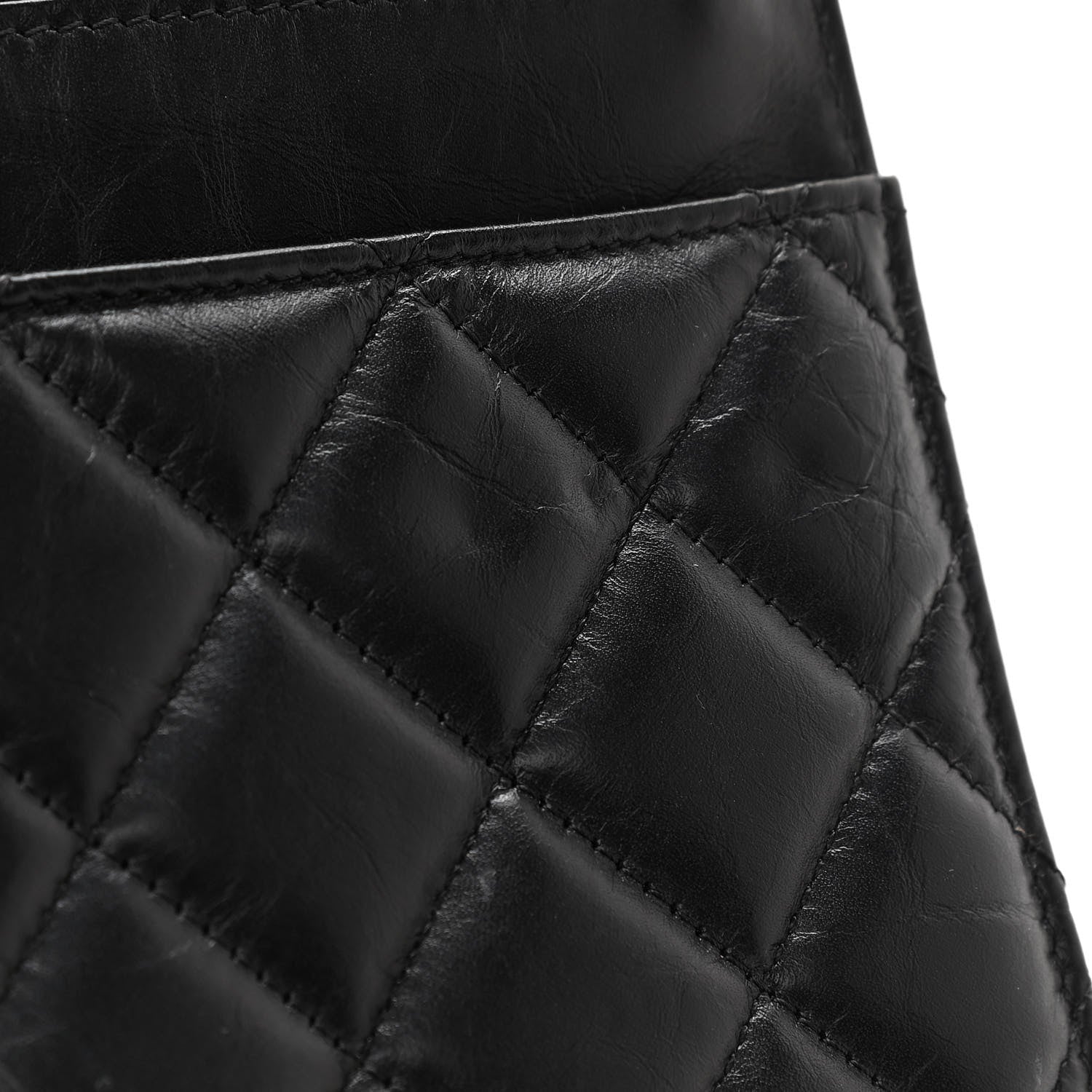 Chanel Aged Calfskin Quilted Lucky Charms 2.55 Reissue Wallet On Chain WOC Black 14 of 16