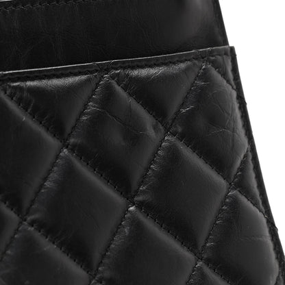 Chanel Aged Calfskin Quilted Lucky Charms 2.55 Reissue Wallet On Chain WOC Black 14 of 16
