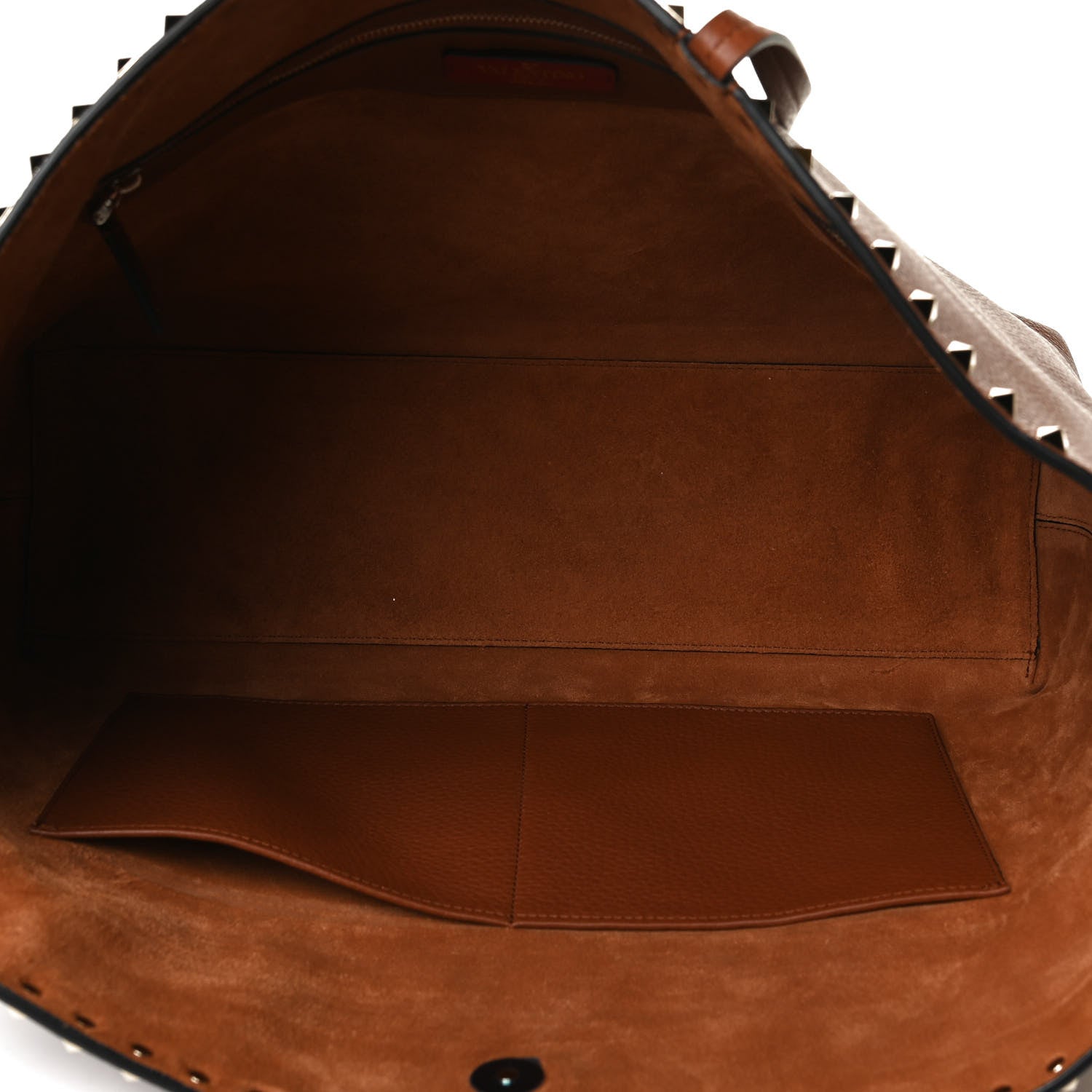 Valentino Garavani Grained Calfskin Rockstud Shoulder Tote Bright Cognac 7 of 14