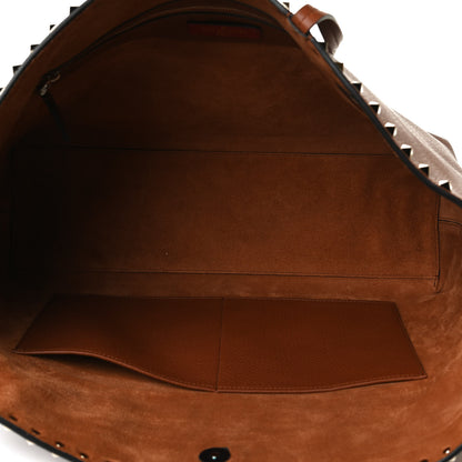 Valentino Garavani Grained Calfskin Rockstud Shoulder Tote Bright Cognac 7 of 14