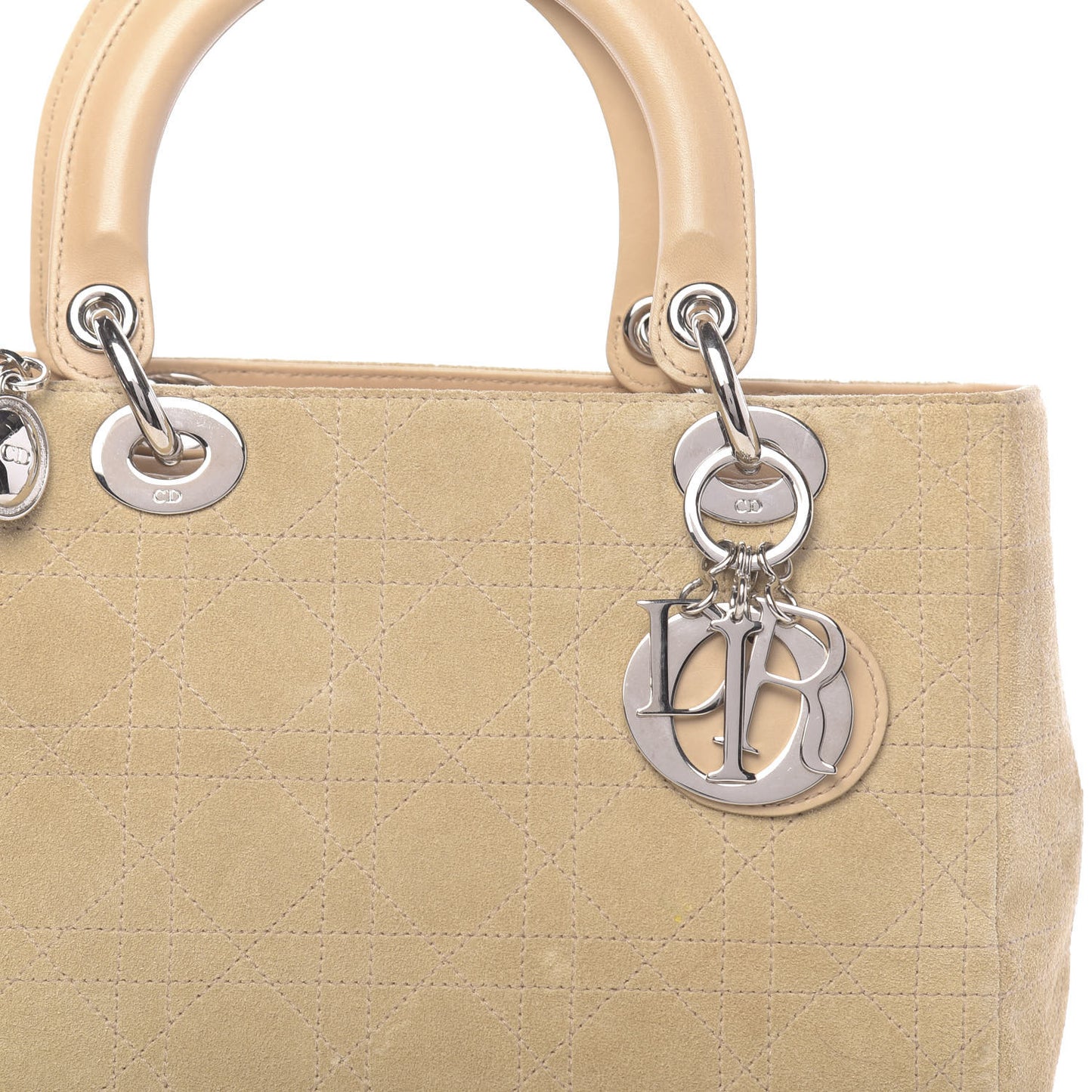 Suede Cannage Medium Lady Dior Beige