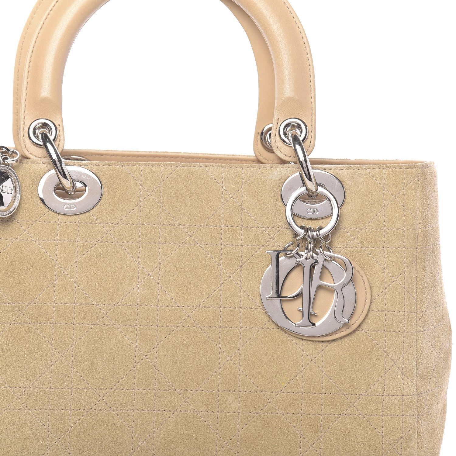 Christian Dior Suede Cannage Medium Lady Dior Beige 15 of 16