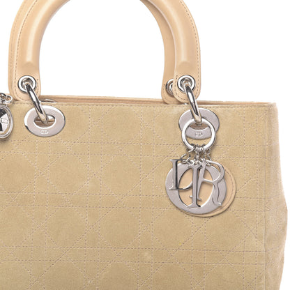 Christian Dior Suede Cannage Medium Lady Dior Beige 15 of 16
