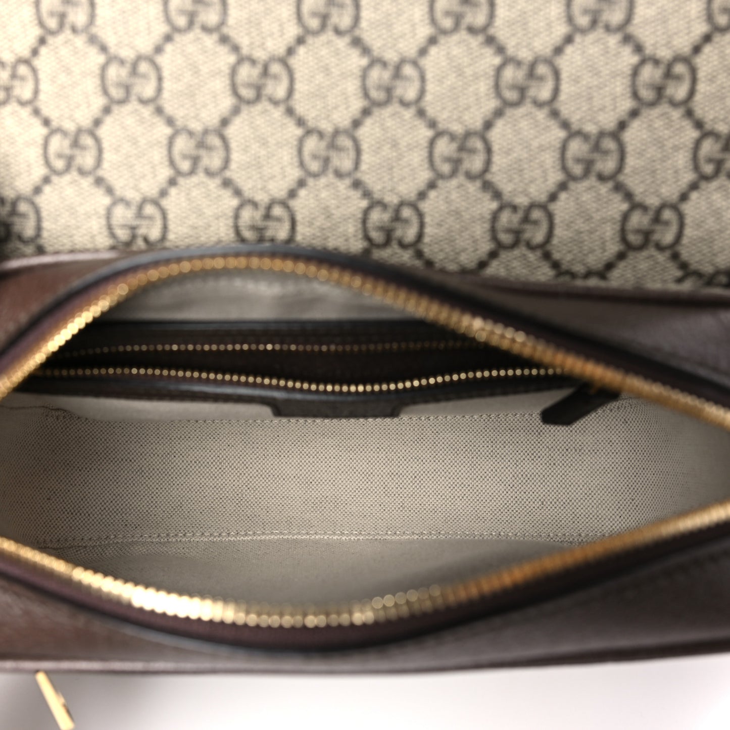 GG Supreme Monogram Textured Dollar Calfskin Web Studded Mini Ophidia Flap Shoulder Bag Beige Ebony New Acero