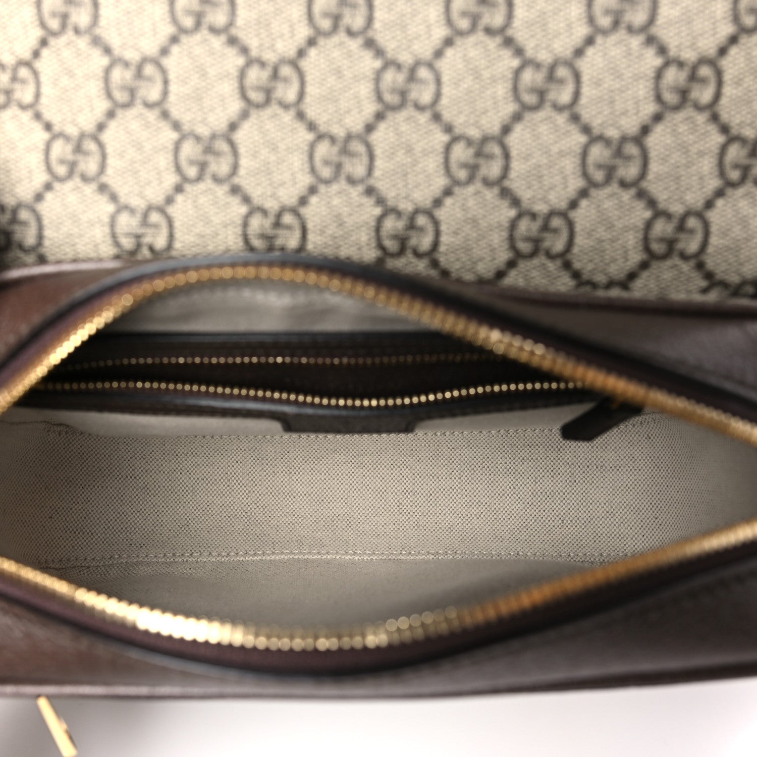 Gucci GG Supreme Monogram Textured Dollar Calfskin Web Studded Mini Ophidia Flap Shoulder Bag Beige Ebony New Acero 5 of 9
