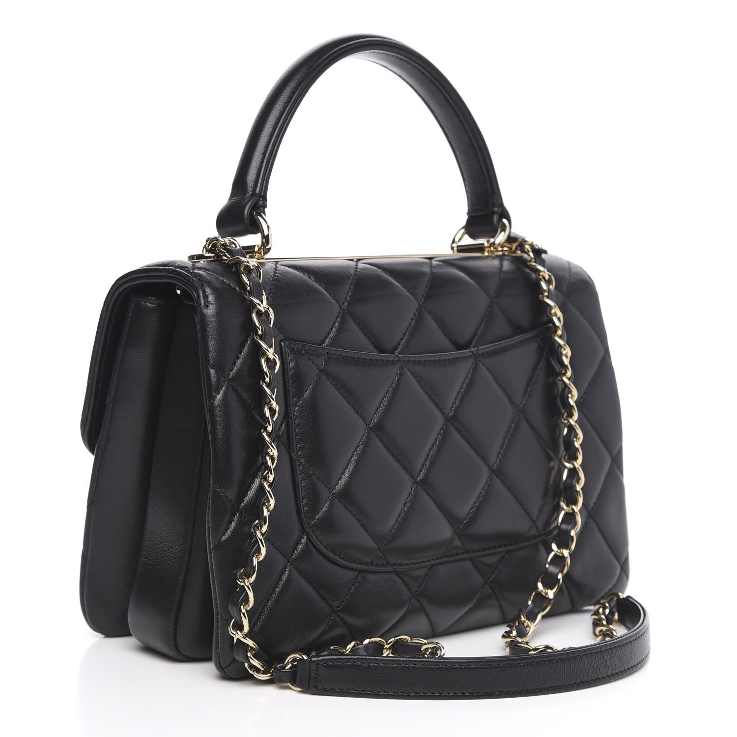 Chanel Lambskin Quilted Small Trendy CC Dual Handle Flap Bag Black 3 of 14