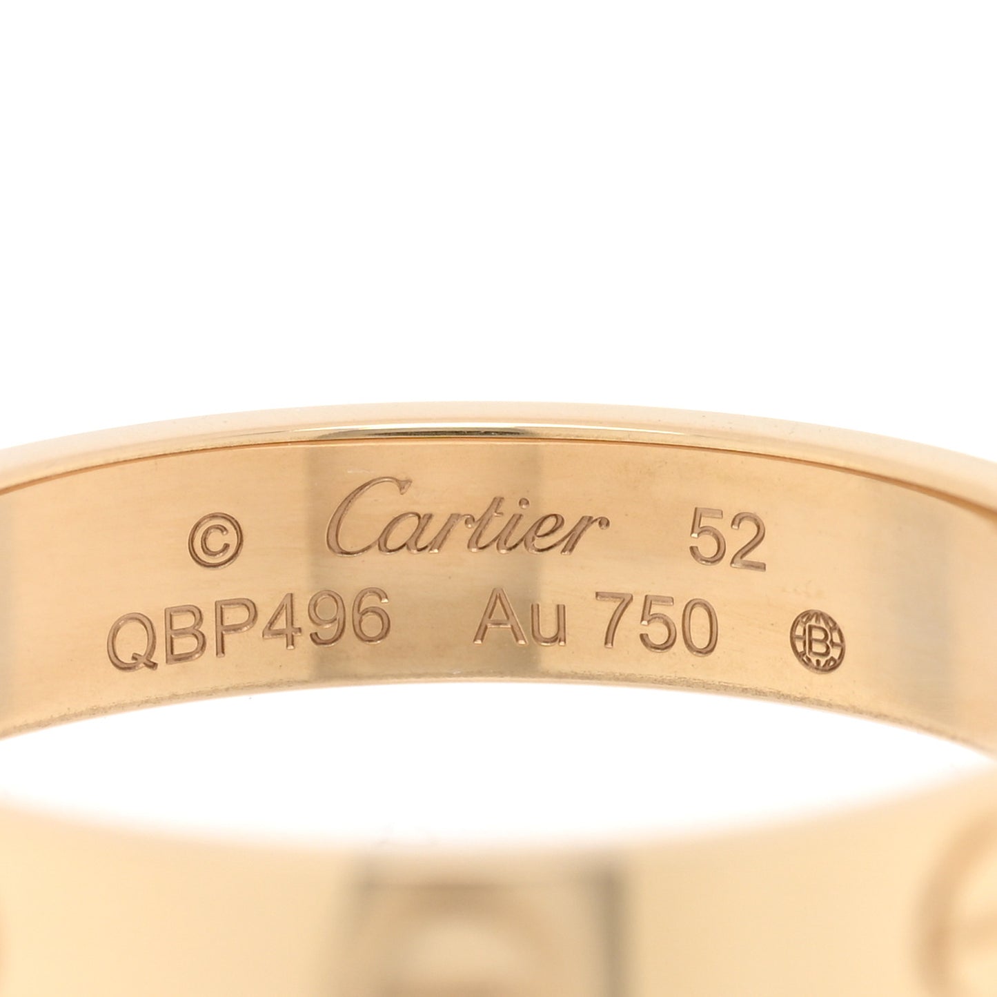 18K Yellow Gold 3.5mm LOVE Wedding Band Ring 52 6