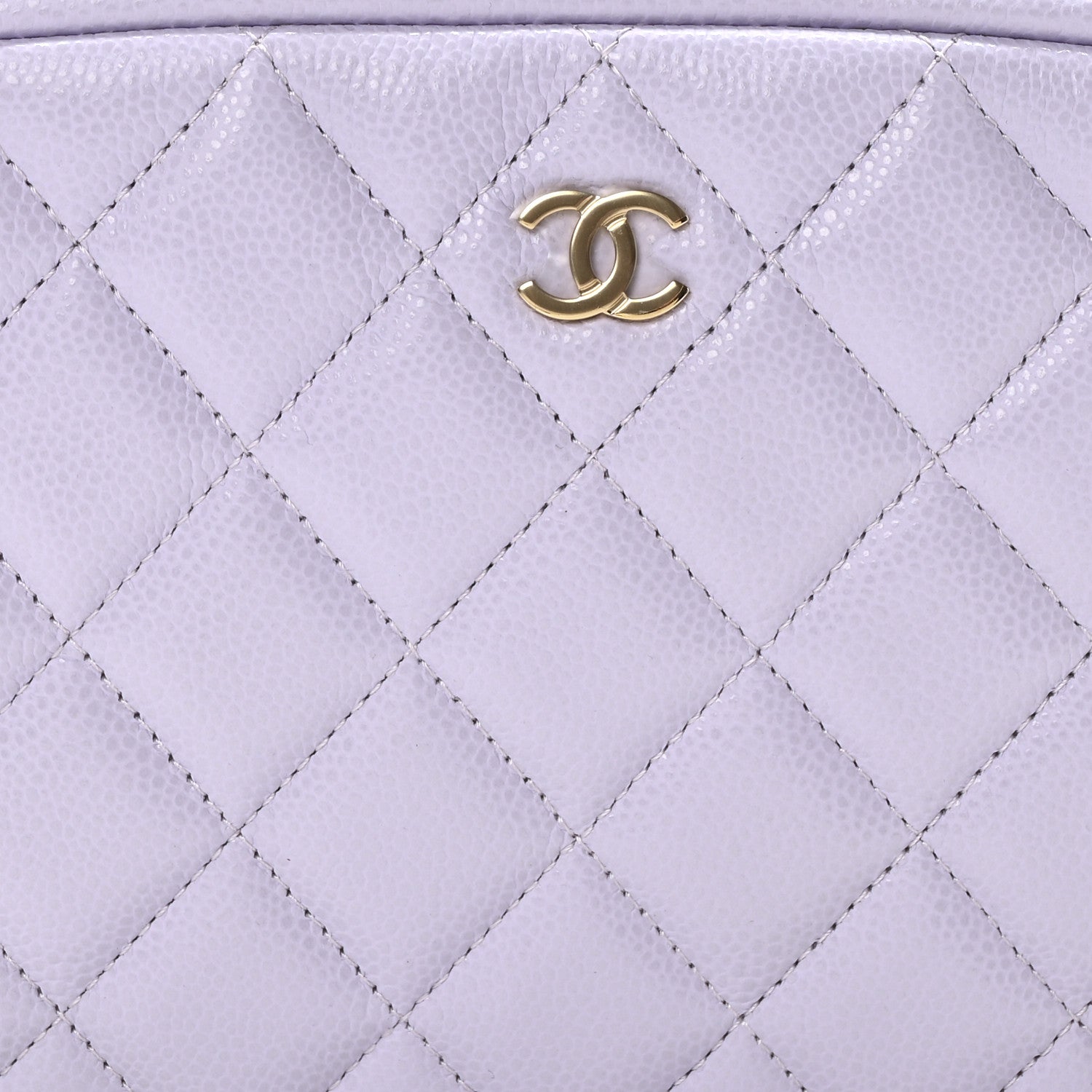Chanel Caviar Quilted Medium Curvy Pouch Cosmetic Case Light Purple 8 of 11