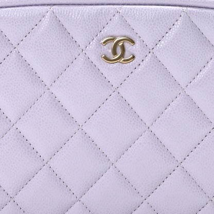 Chanel Caviar Quilted Medium Curvy Pouch Cosmetic Case Light Purple 8 of 11