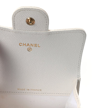 Chanel Caviar Quilted Flap Card Holder Wallet White 8 of 8