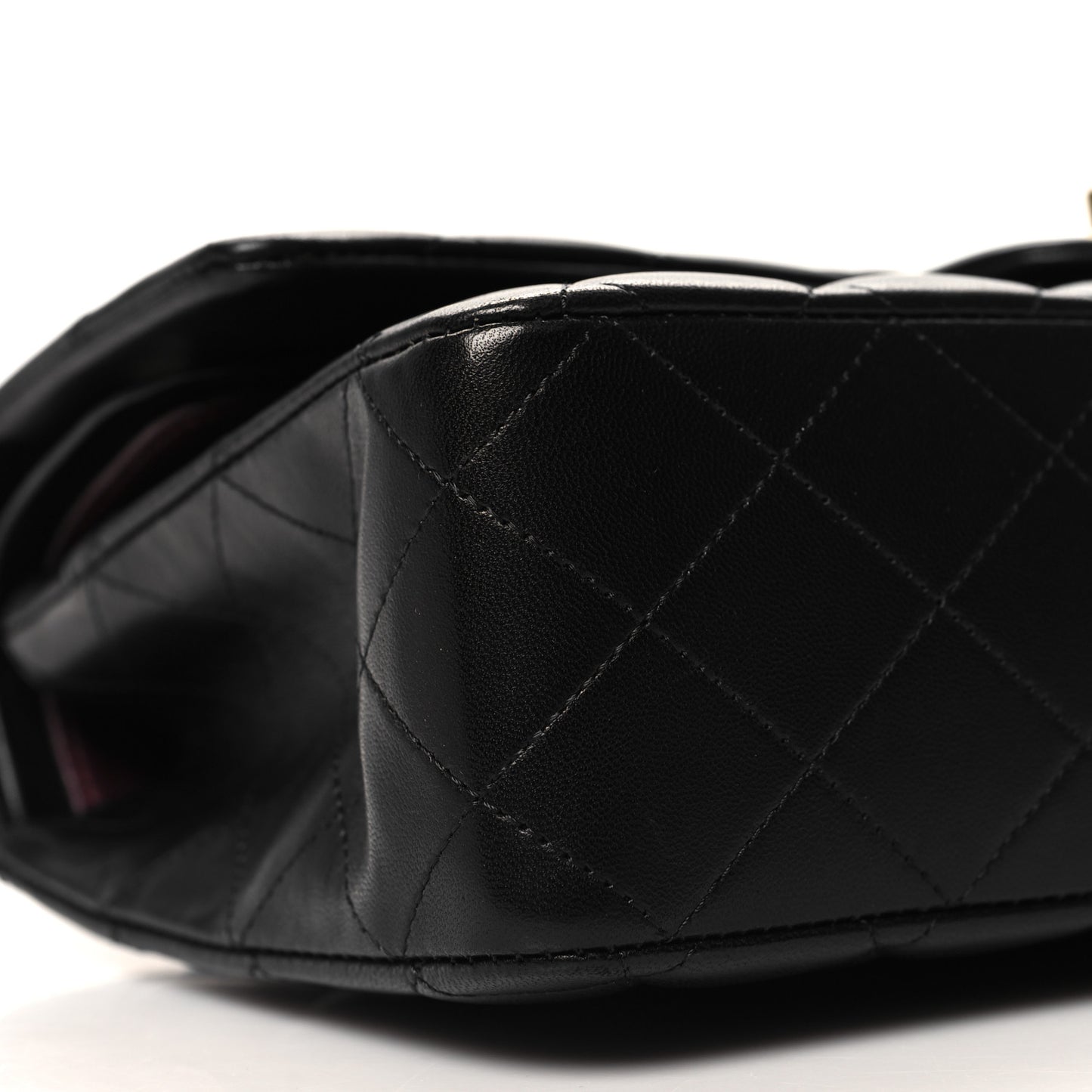 Lambskin Quilted Medium Double Flap Black