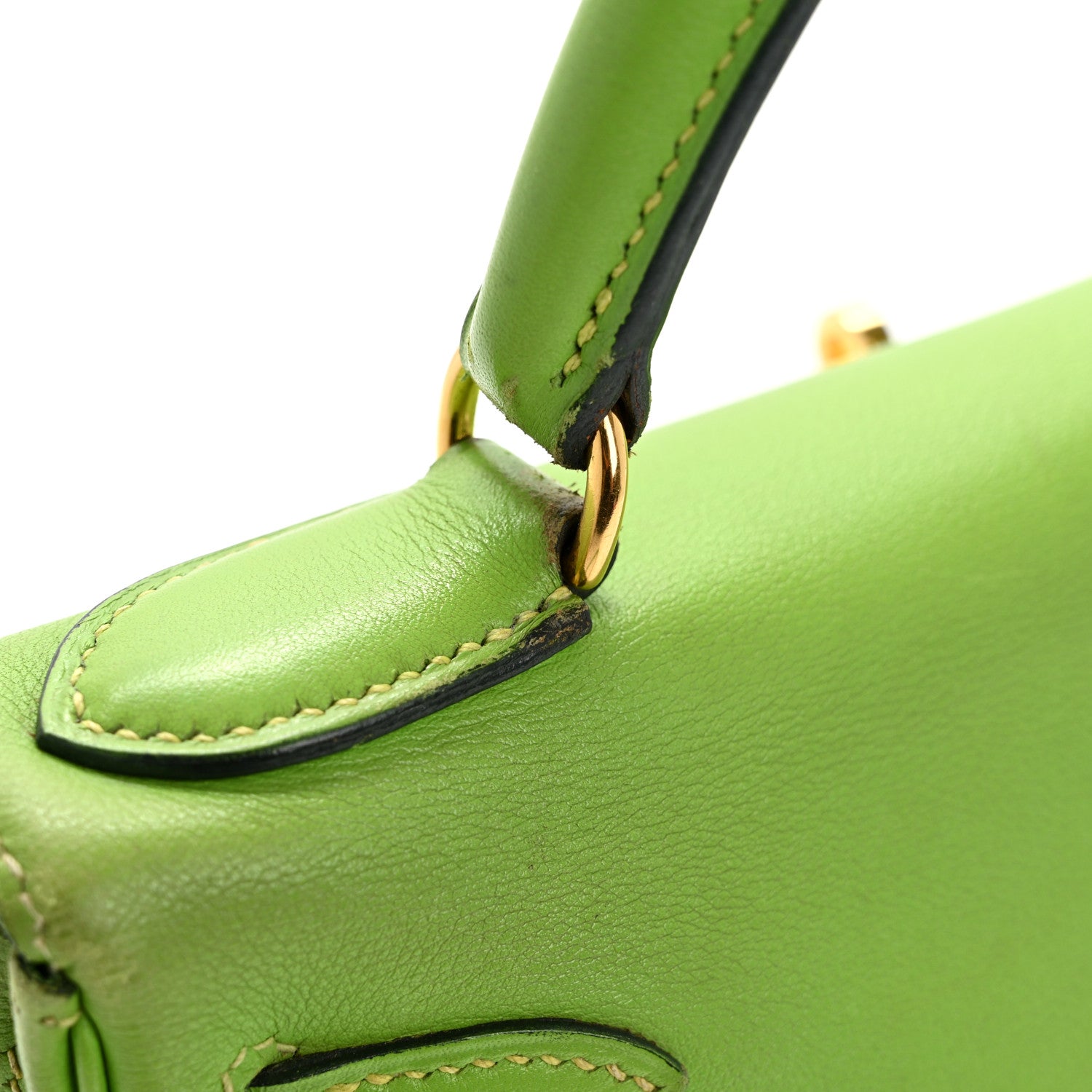 Hermes Veau Gulliver Kelly Retourne 28 Vert Cru 10 of 16