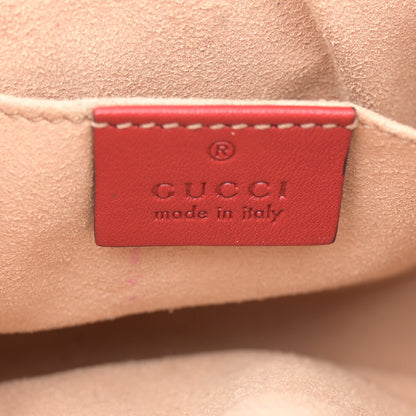 Gucci Calfskin Matelasse Mini GG Marmont Chain Shoulder Bag Hibiscus Red 6 of 13