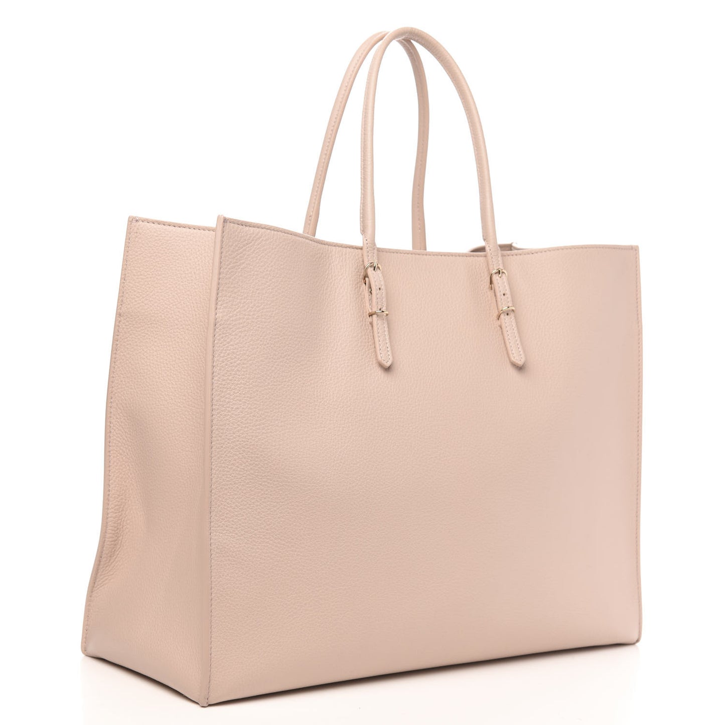 Grained Calfskin Gold Metallic Edge Hardware Papier A4 Tote Rose Poudre