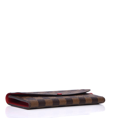Louis Vuitton Damier Ebene Emilie Wallet Red 4 of 8