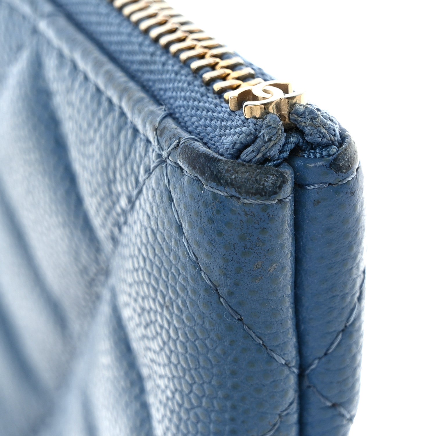 Chanel Caviar Quilted Small Pouch Blue 11 of 11