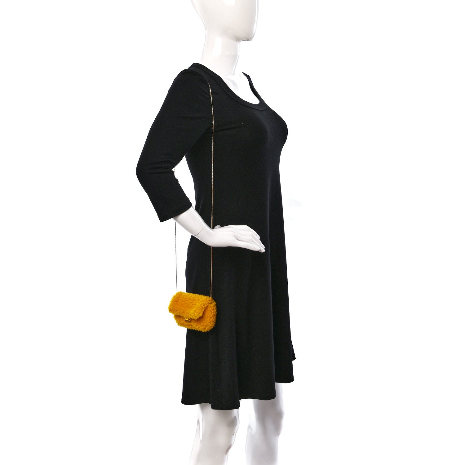 Fendi Shearling Vitello Grace Nano Baguette Charm Narciso 2 of 8
