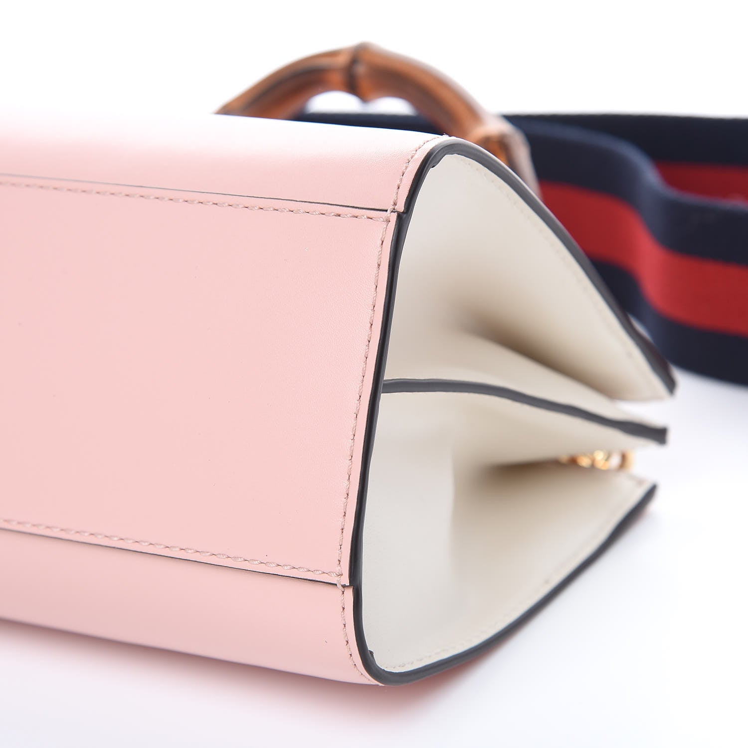 Gucci Nappa Bamboo Web Mini Nymphaea Top Handle Bag Perfect Pink Mystic White 11 of 12