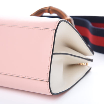 Gucci Nappa Bamboo Web Mini Nymphaea Top Handle Bag Perfect Pink Mystic White 11 of 12