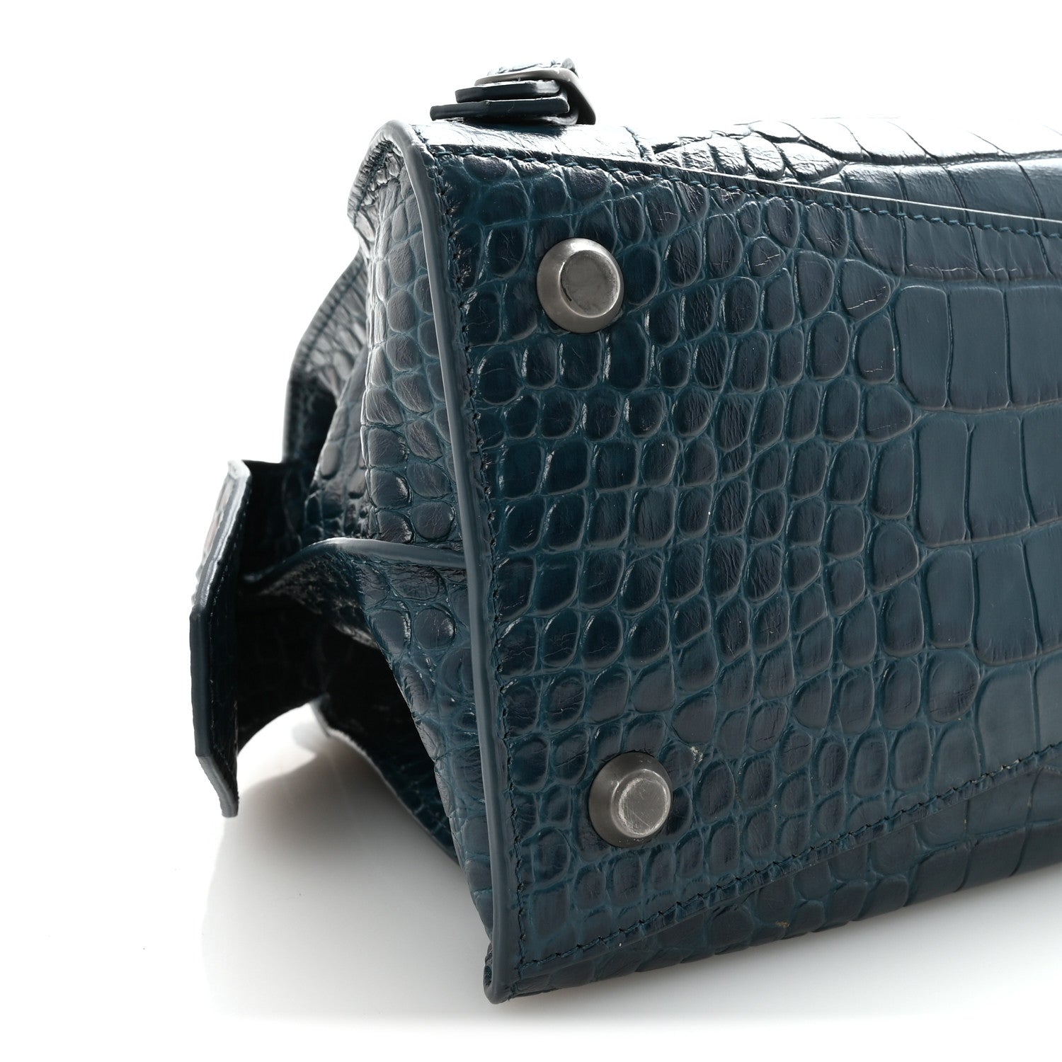 Balenciaga Extra Supple Calfskin Crocodile Embossed Neo Classic