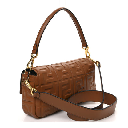 Fendi Nappa FF 1974 Embossed Baguette Brandy 3 of 11